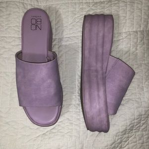 Y2K Lavender Chunky Mule Sandals.